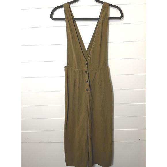 Sienna Sky Olive Green Jumpsuit Button Front Wide Leg V Neck Casual Romper *Flaw - Picture 1 of 15